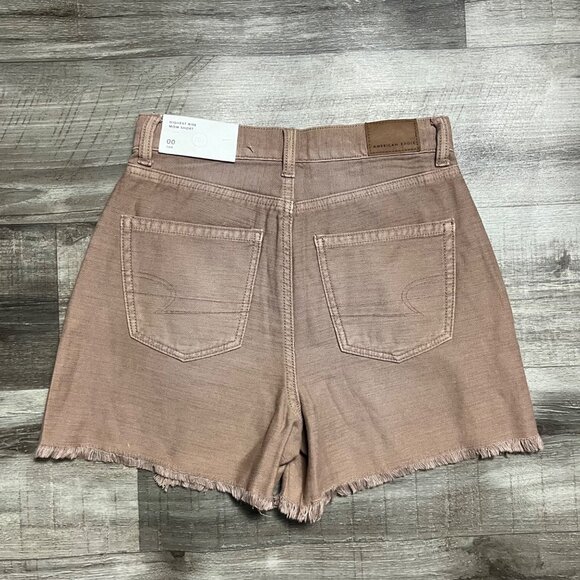 American Eagle Highest Rise Mom Short Distressed Rose Mauve NWT Women’s Size 00 - Picture 3 of 11